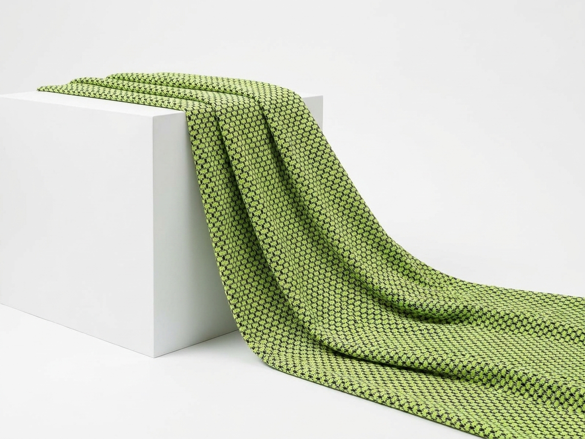 Jacquard Polyester Viscose Stretch Knit Fabric rendered