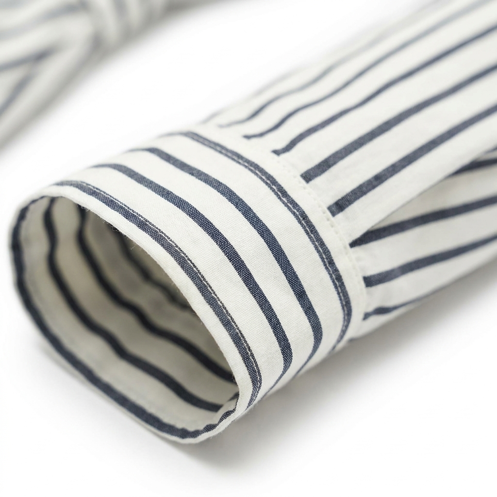 Fine Striped 100% Cotton Poplin Fabric rendered