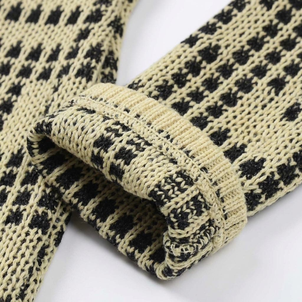 Jacquard 100% Polyester Chunky Knit Fabric rendered