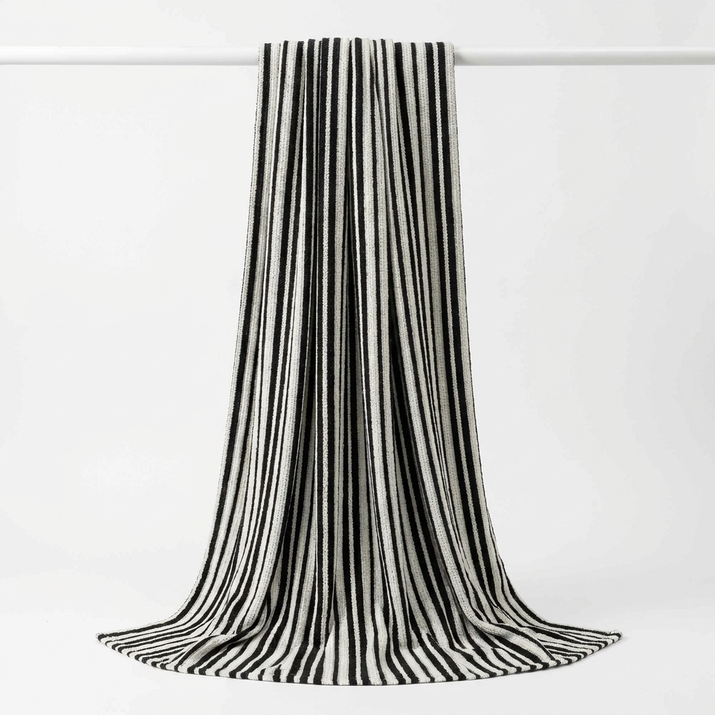 Striped 100% Polyester Chenille Fabric rendered