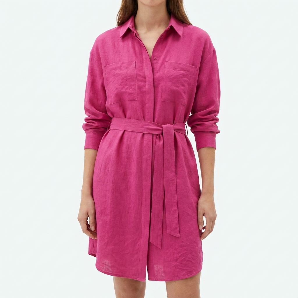 Polyester Viscose Stretch Linen-Look Fabric rendered