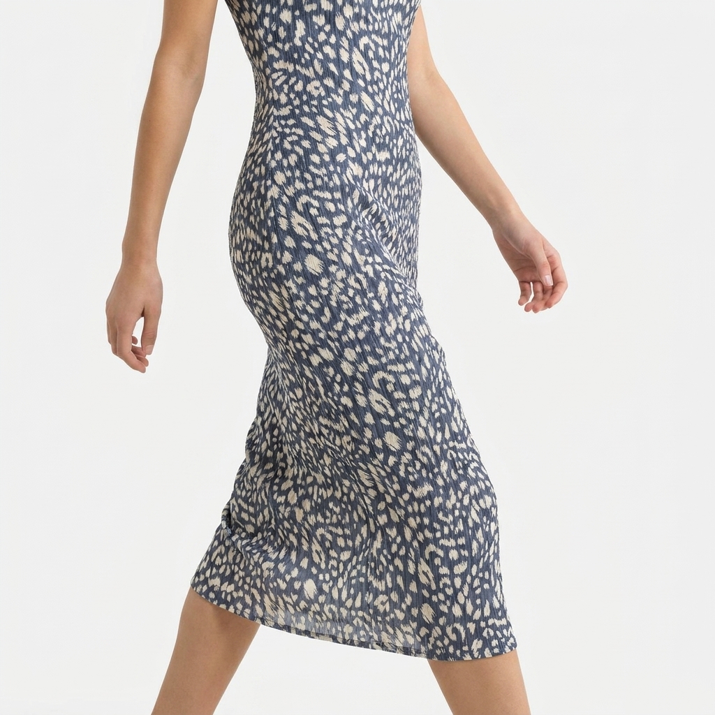 Animal Print Polyester Metallic Woven Fabric rendered