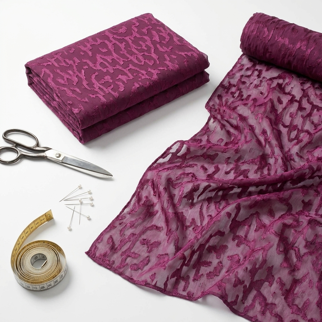 Jacquard 100% Polyester Chiffon Fabric rendered