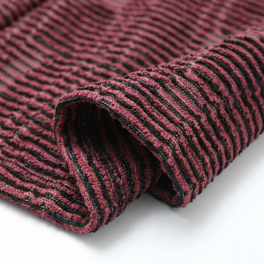 Jacquard Polyester Cotton Pointelle Knit Fabric rendered