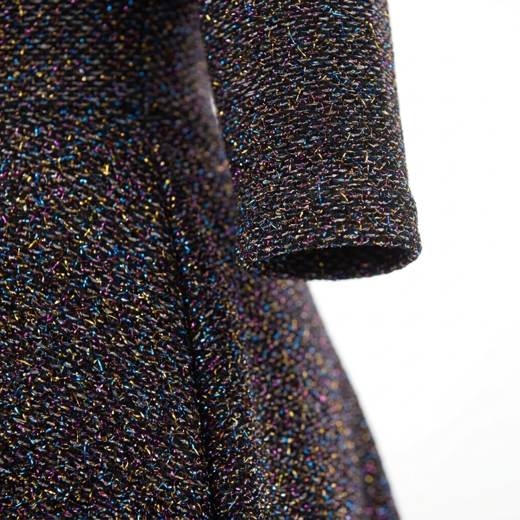 Heather Polyester Metallic Scuba Knit Fabric rendered