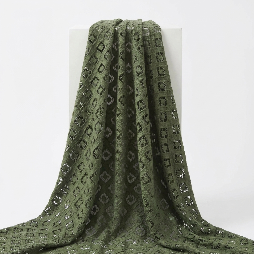 Nylon Cotton Lace Fabric rendered