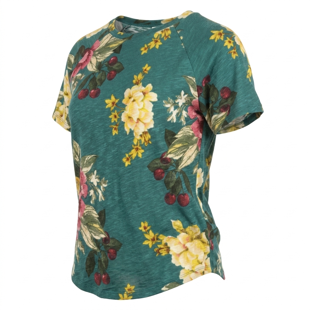 Bold Floral Slub Cotton Modal Jersey Knit Fabric — T-shirts