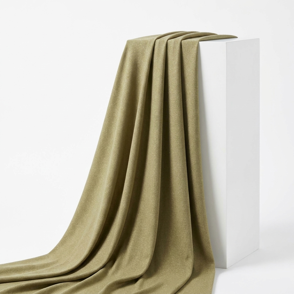 Heather Polyester Viscose Metallic Stretch Jersey Knit Fabric rendered