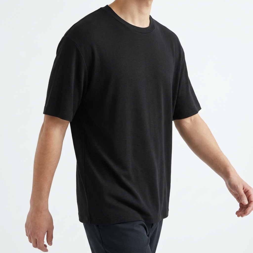 Heather 100% Tencel Lyocell Rib Knit Fabric rendered