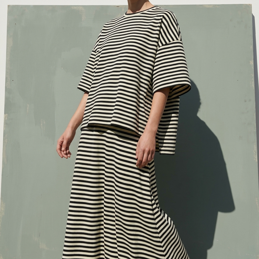 Striped Cotton Stretch Piqué Knit Fabric — Styled