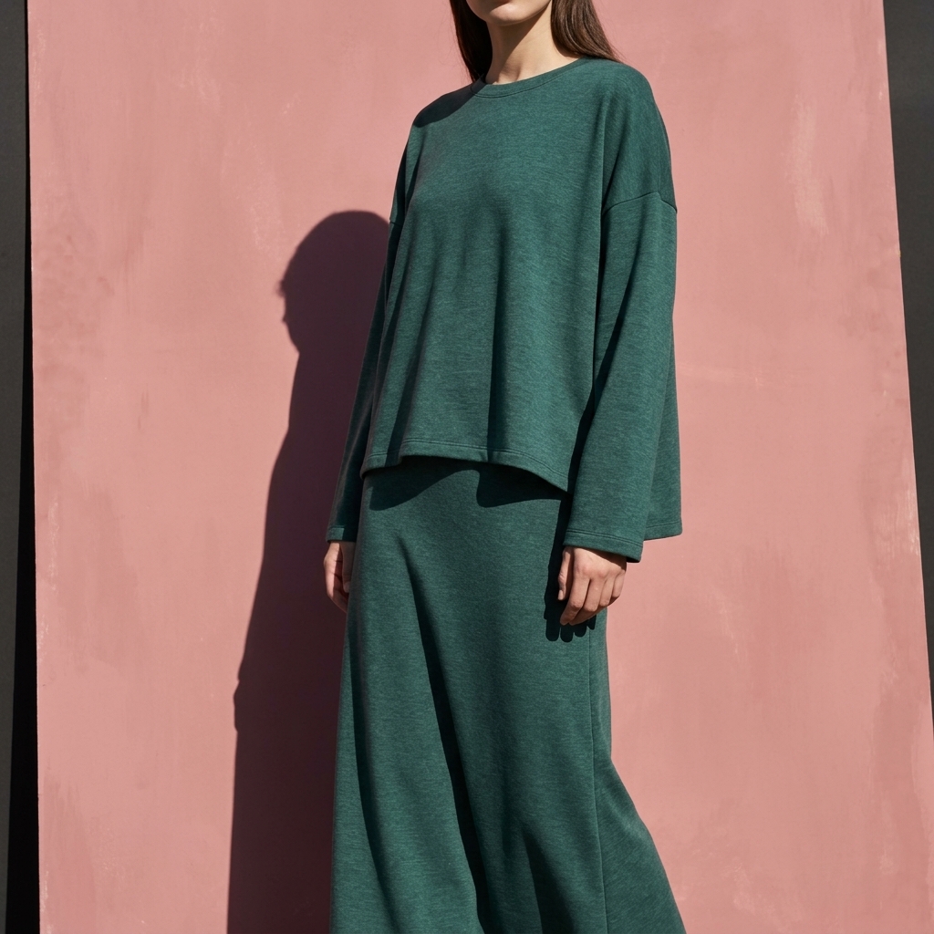 Heather Brushed Polyester Viscose Stretch French Terry Fabric rendered