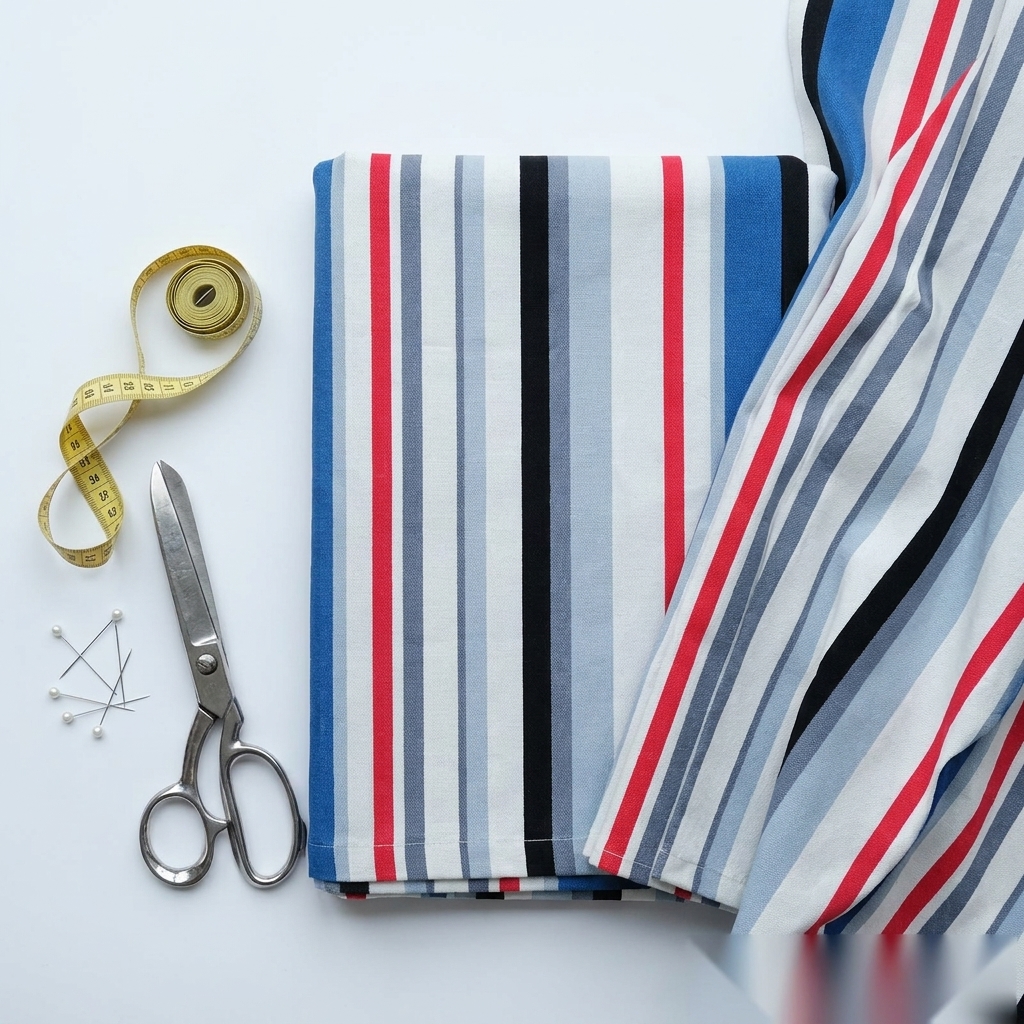 Bold Striped 100% Cotton Canvas Fabric rendered