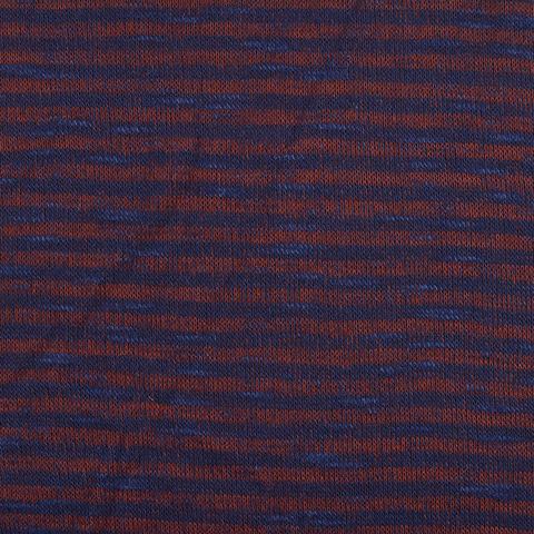 Striped Slub Viscose Polyester Stretch Knit Fabric