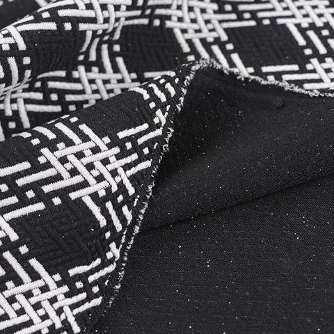Jacquard Polyester Viscose Stretch Interlock Knit Fabric