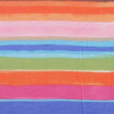 Bold Striped Slub 100% Viscose Knit Fabric