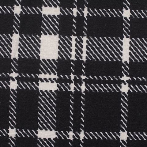 Bold Plaid Polyester Stretch Knit Fabric
