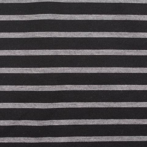 Black Horizontal-Stripe Ponte Knit, Poly-Viscose