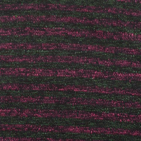 Dark Green Horizontal-Stripe Chunky Knit, Polyester