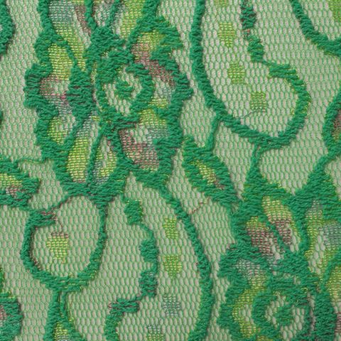 Green Floral Lace, Cotton