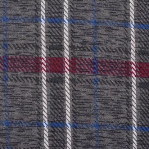 Bold Plaid Polyester Stretch Knit Fabric