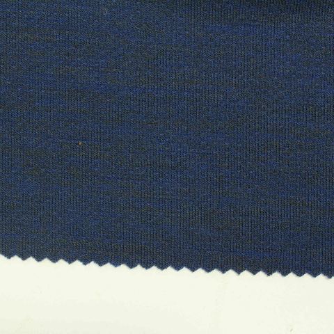 Dark Blue Marl Interlock Knit, Poly-Wool