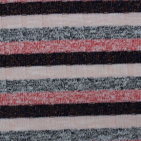 Striped Interlock Knit Fabric