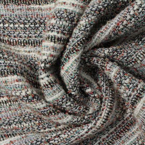 Striped Polyester Cotton Metallic Knit Fabric
