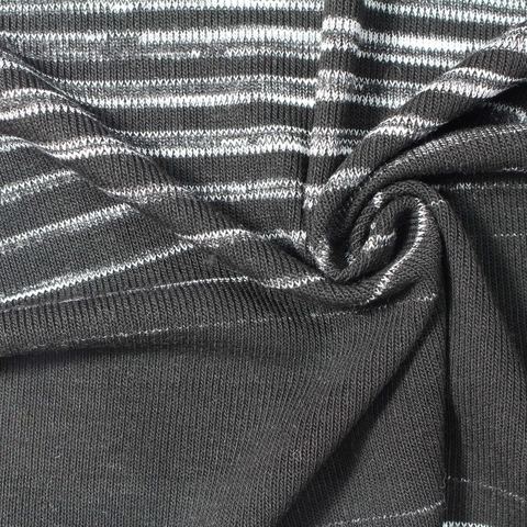 Fine Striped Polyester Viscose Knit Fabric