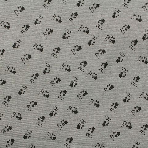 Fine Floral Cotton Polyester Stretch Twill Fabric