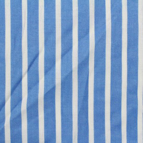 Blue Vertical-Stripe Poplin, Cotton