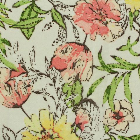 Bold Floral 100% Polyester Chiffon Fabric