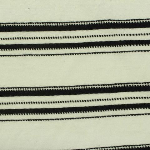 Black Horizontal-Stripe Jacquard, Poly-Viscose