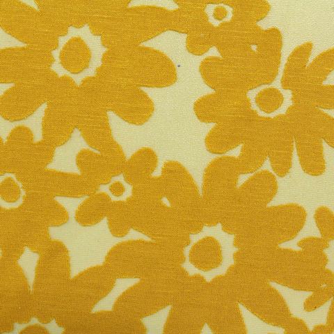 Yellow Floral Knit, Viscose-Poly