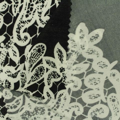 Printed Polyester Stretch Knit Fabric