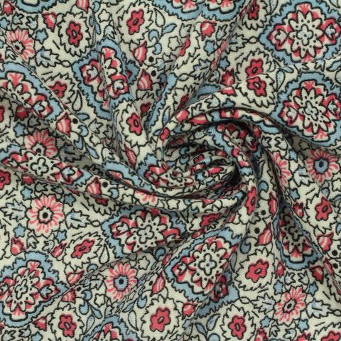 Fine Floral 100% Polyester Knit Fabric
