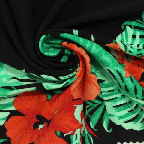 Red Flowers Knit, Polyester