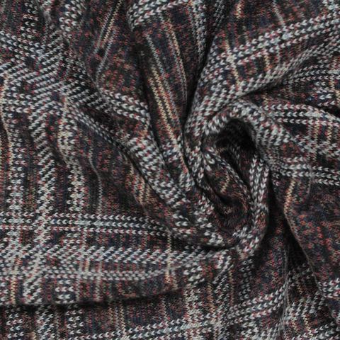 Plaid Viscose Polyester Stretch Knit Fabric