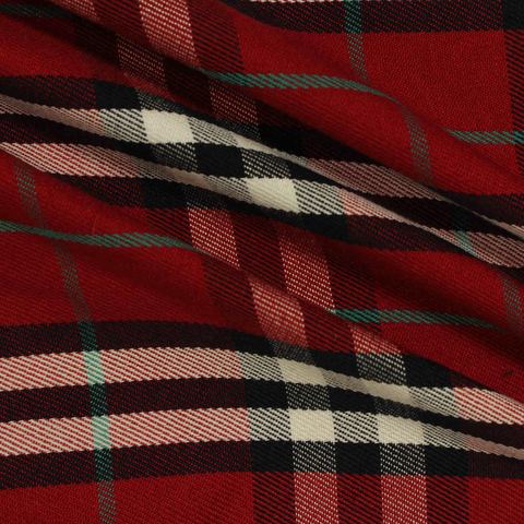 Bold Plaid Polyester Cotton Woven Fabric