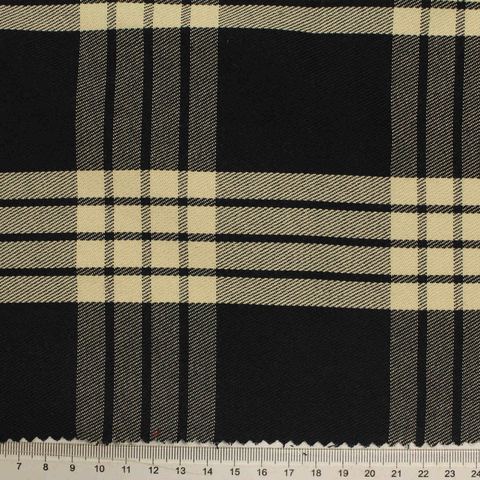 Black Plaid Woven, Poly-Cotton