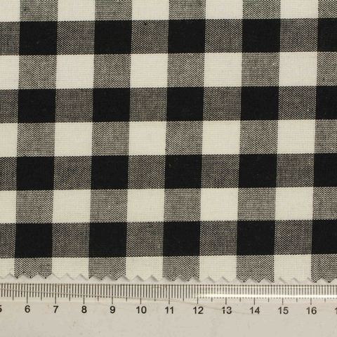 Black Gingham Woven, Poly-Cotton