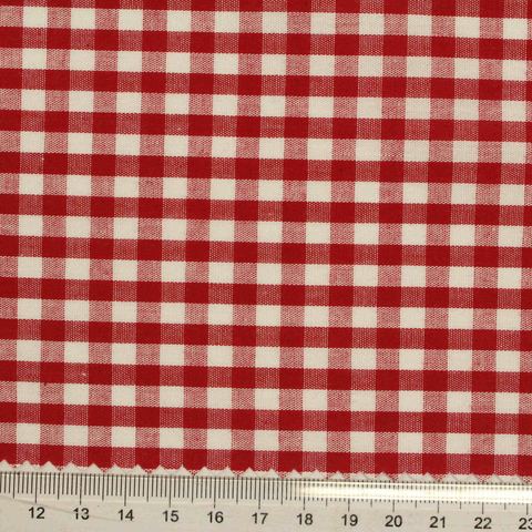 Red Check Woven, Cotton