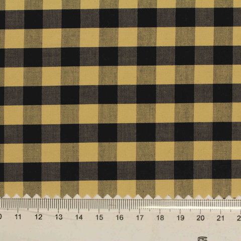 Black Check Poplin, Cotton