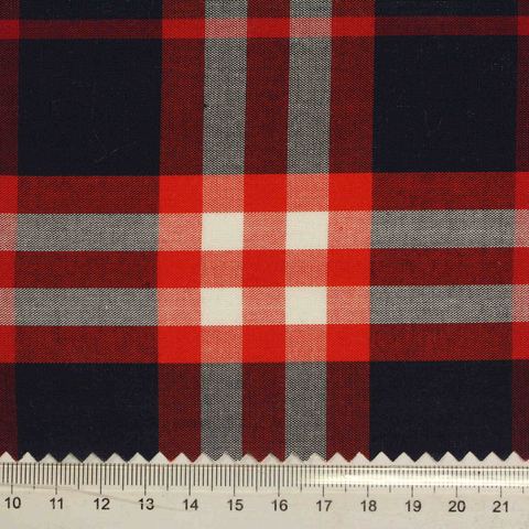 Bold Plaid 100% Viscose Woven Fabric