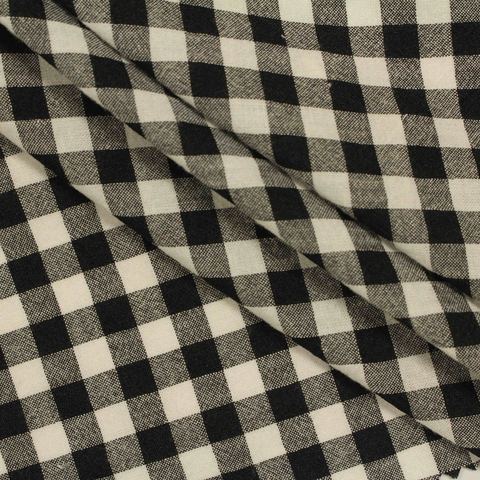 Black Check Seersucker, Cotton-Poly