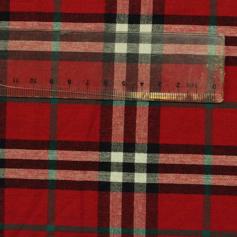 Red Plaid Woven, Cotton