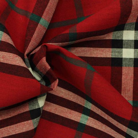Bold Plaid 100% Cotton Woven Fabric
