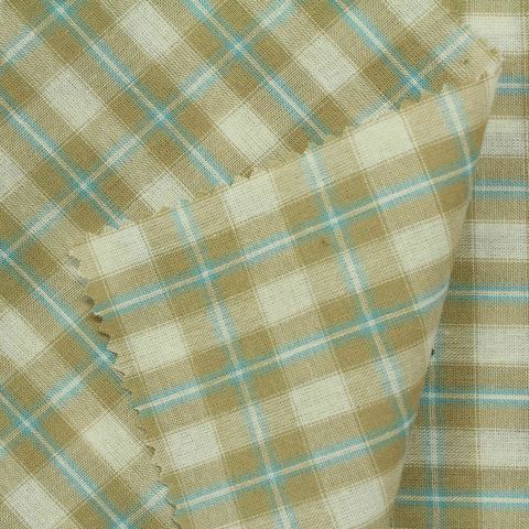 Beige Plaid Woven, Cotton