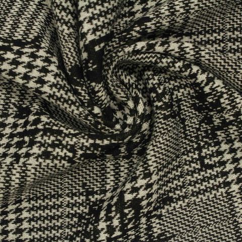 Fine Plaid Polyester Stretch Knit Fabric