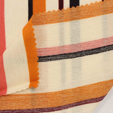 Bold Striped 100% Viscose Crepe Fabric