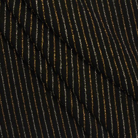 Fine Striped Nylon Metallic Stretch Knit Fabric